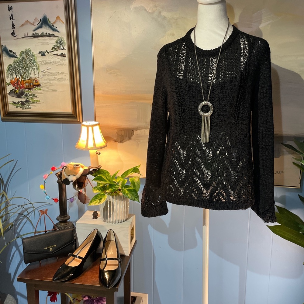 BCBGMaxAzria Black Crew Neck Sweater